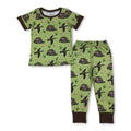 Green short sleeves camo hat duck baby boys pajamas