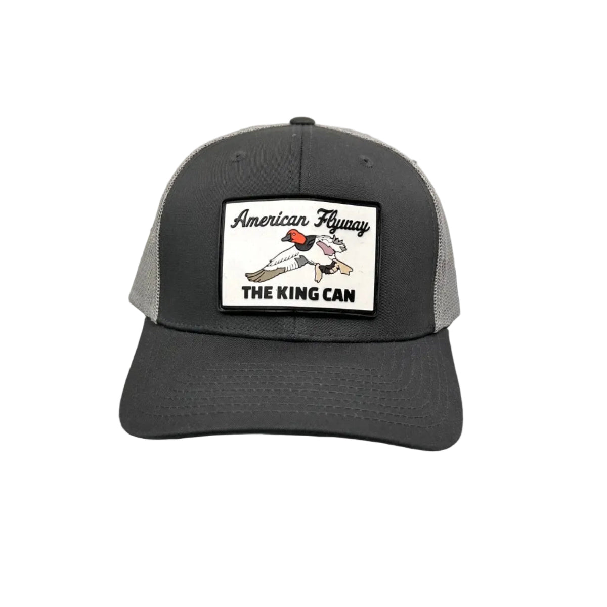 The King Can Canvasback PVC Patch Hat in Grey and Light Grey Mesh Back 112