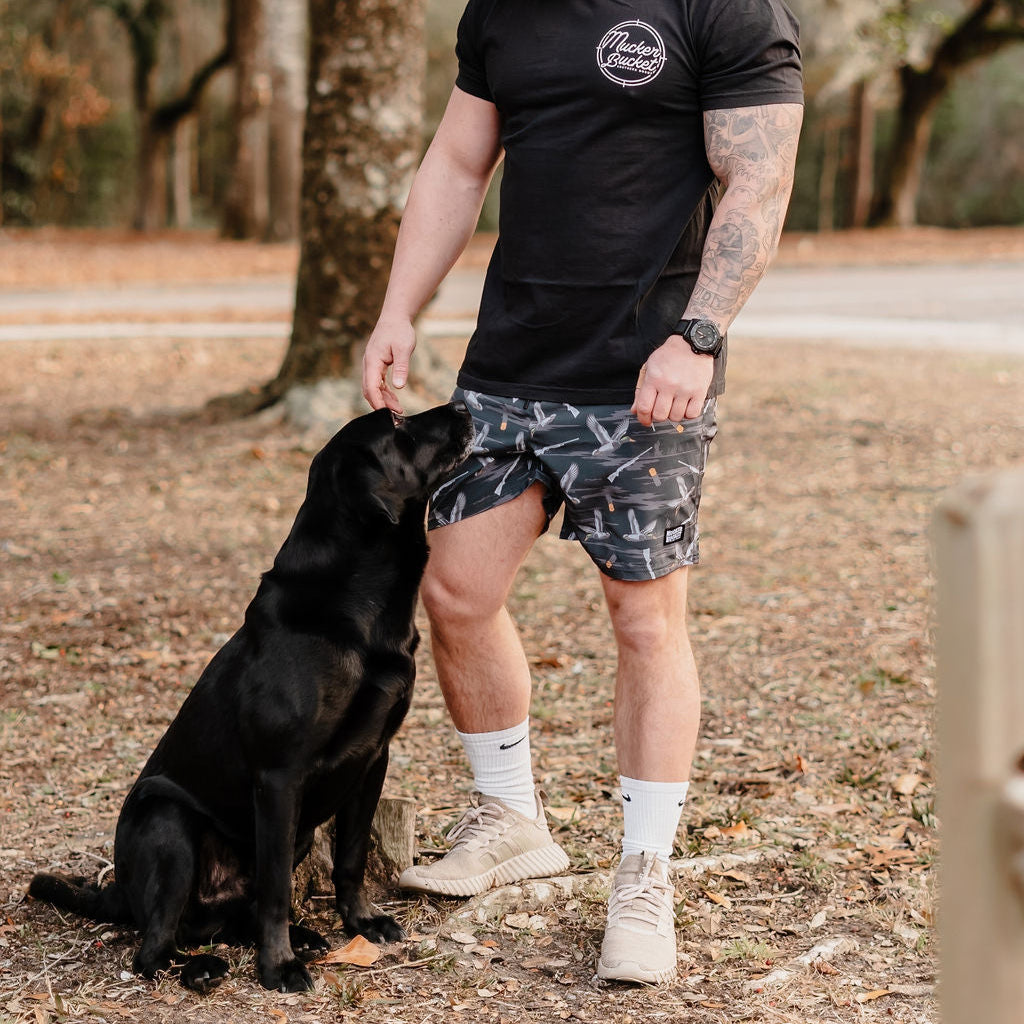 Men's Performance Athletic Shorts | 5.5"- Duck, Duck, Boom