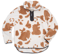 Y-Neck Sherpa Pullover - Cow - F22 - Simply Southern