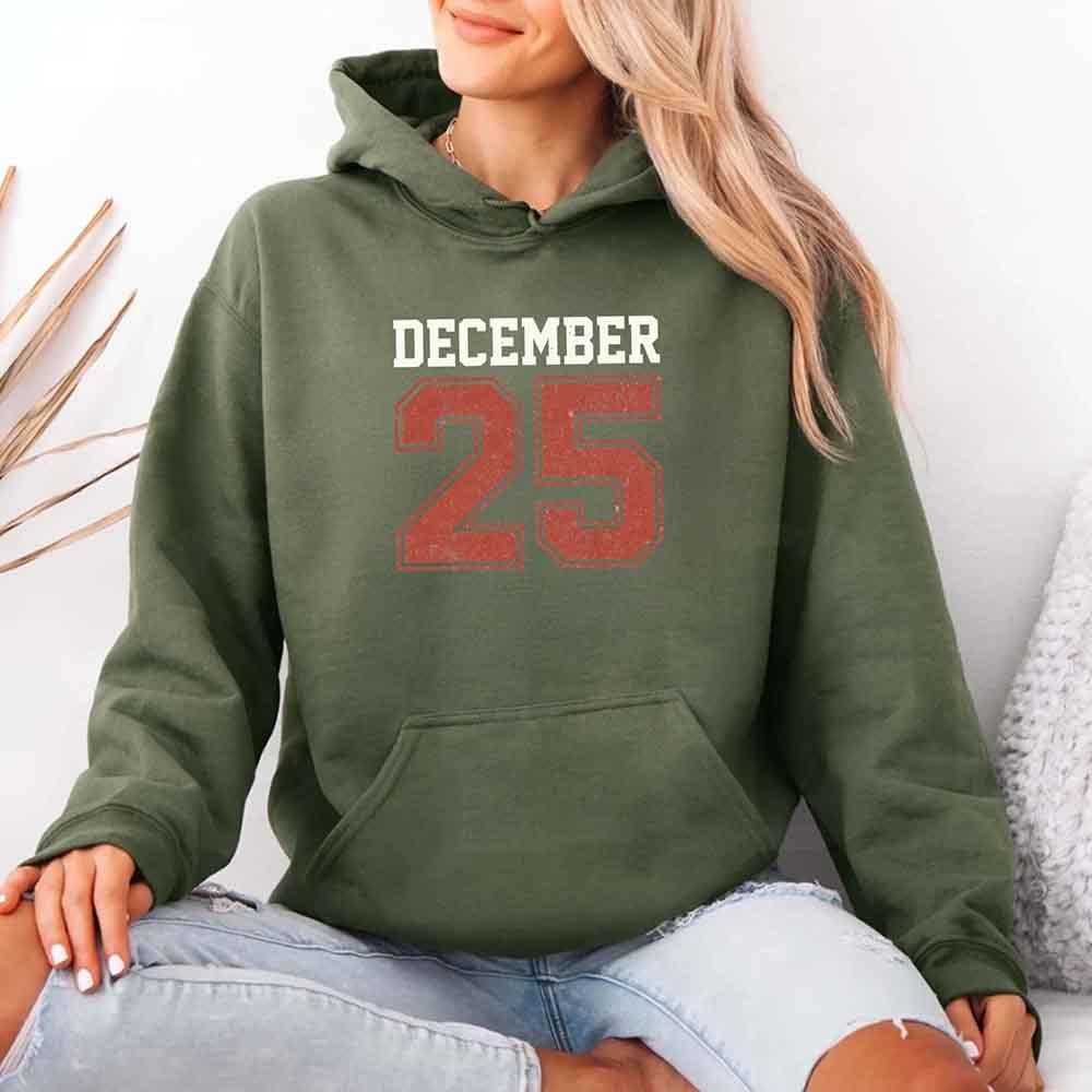 Retro Christmas Hoodie DECEMBER 25 – Festive Holiday Wear