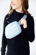 Light Blue Fleece Belt Bag