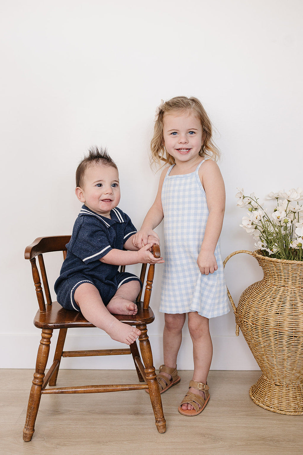 Collared Sailboat Knit Short Romper
