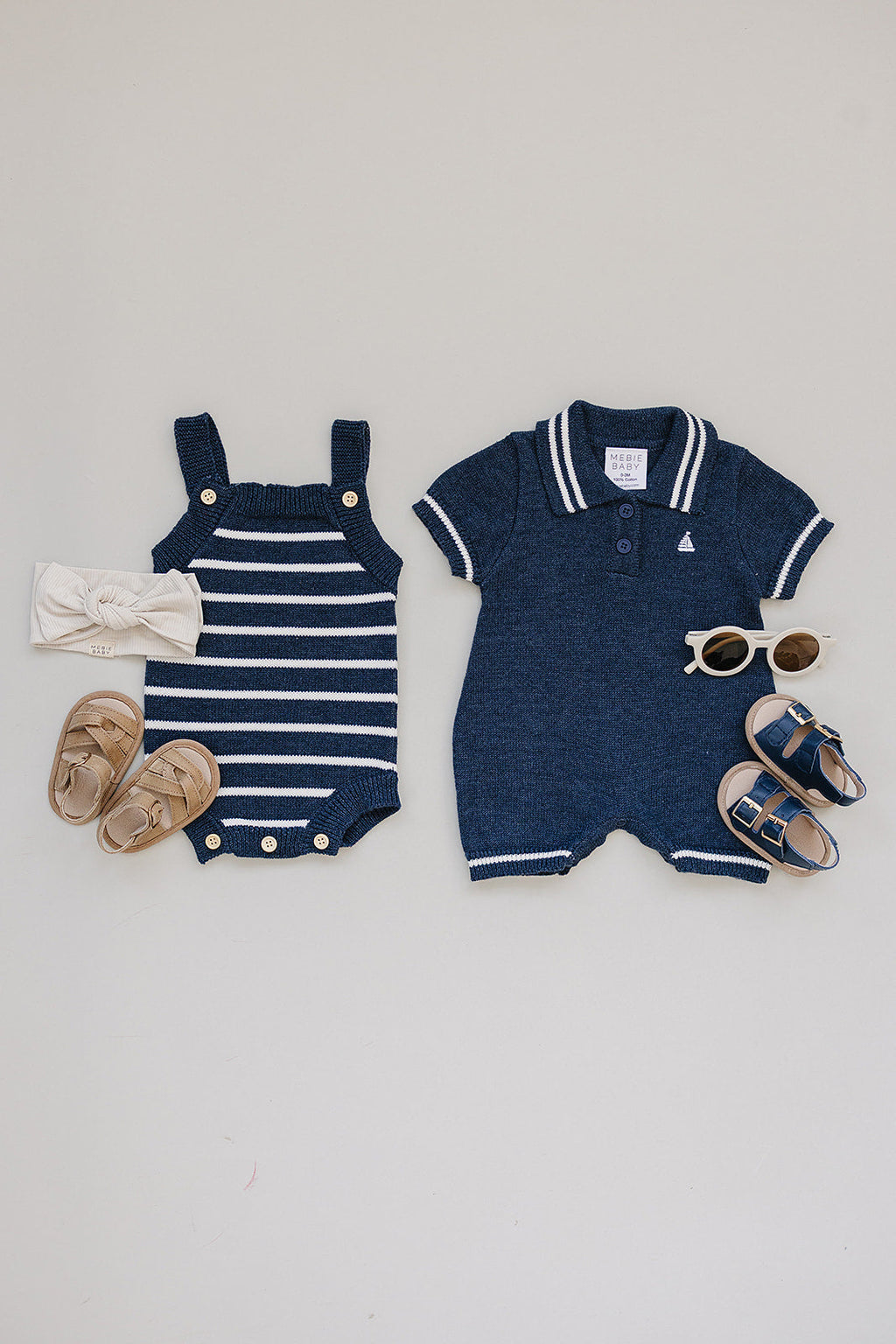 Collared Sailboat Knit Short Romper